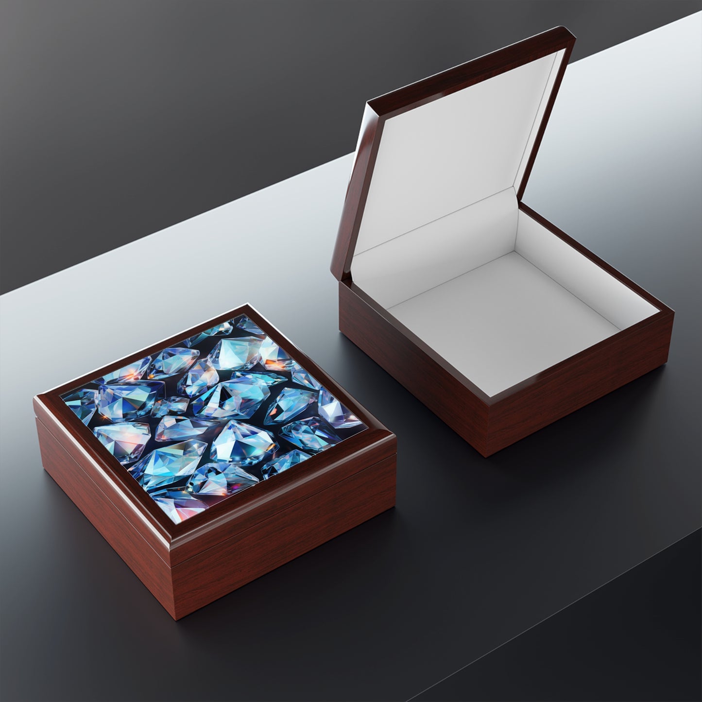 Diamond Print Jewelry Box