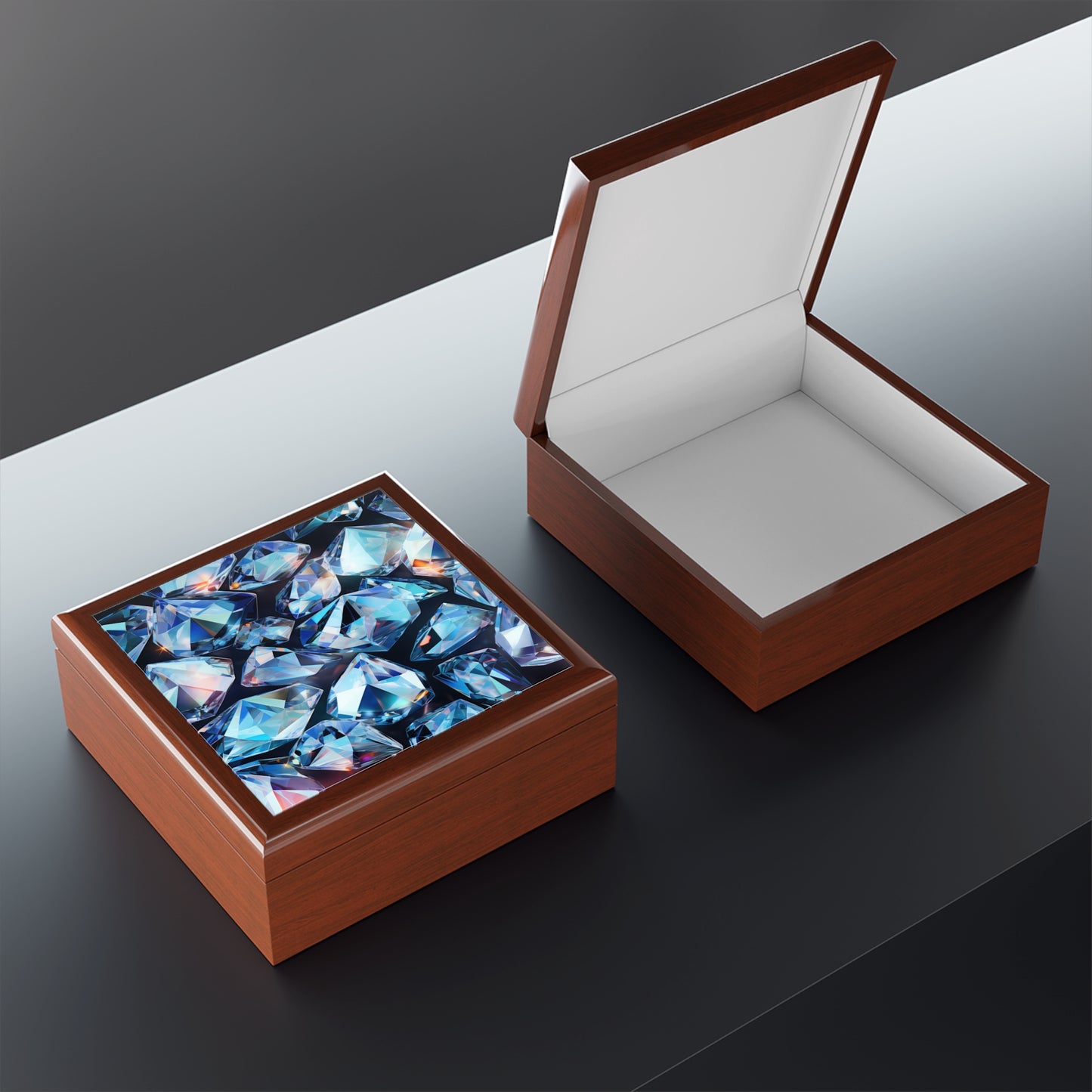 Diamond Print Jewelry Box