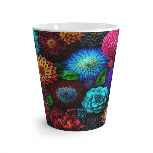 Colorful Floral Ceramic Latte Mug