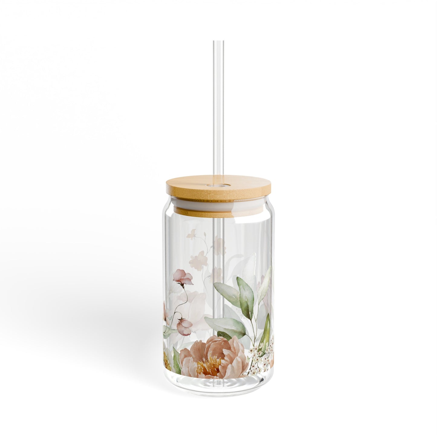 16oz Glass Tumbler w/Lid and Straw