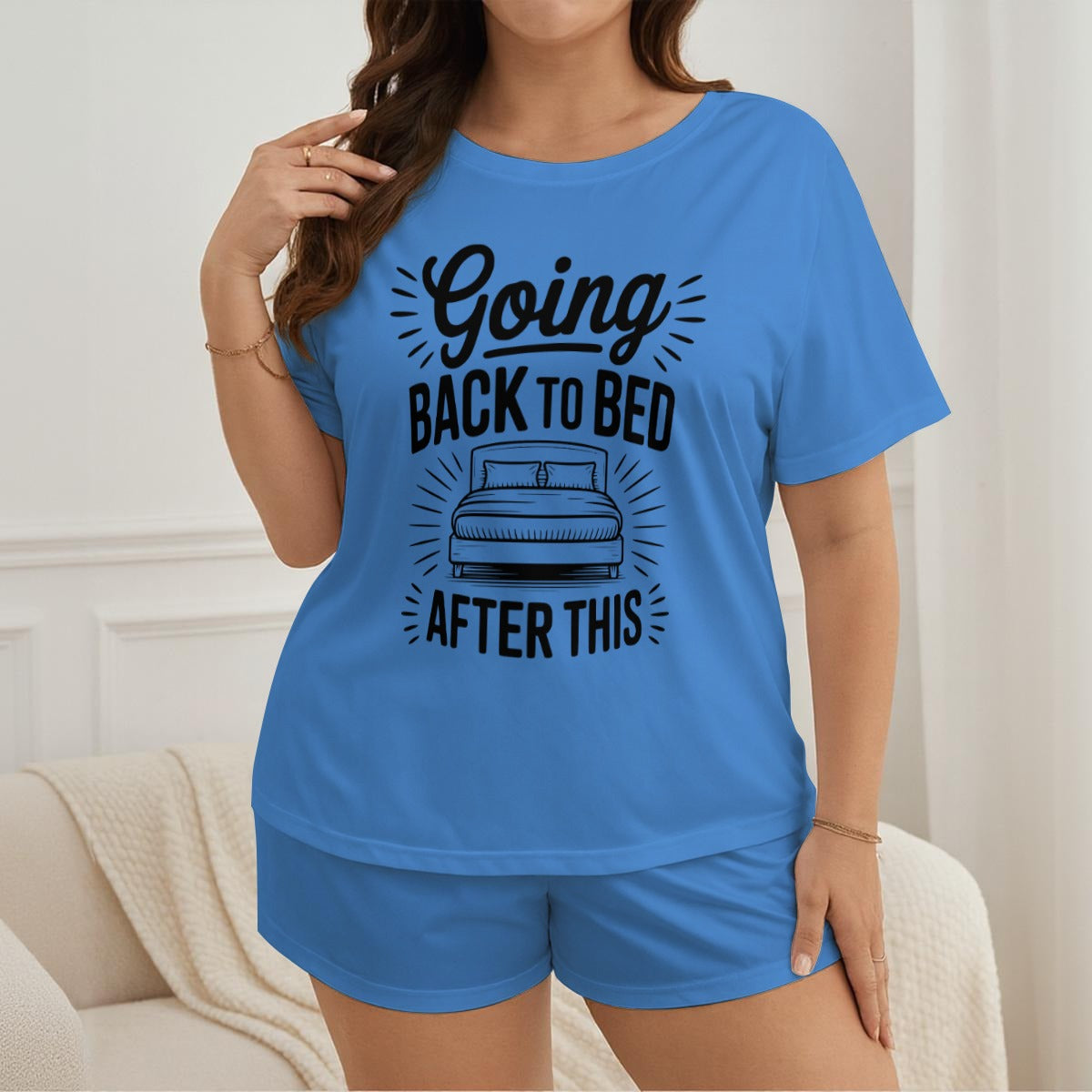 "Going Back to Bed" Ladies Pajama Short Set
