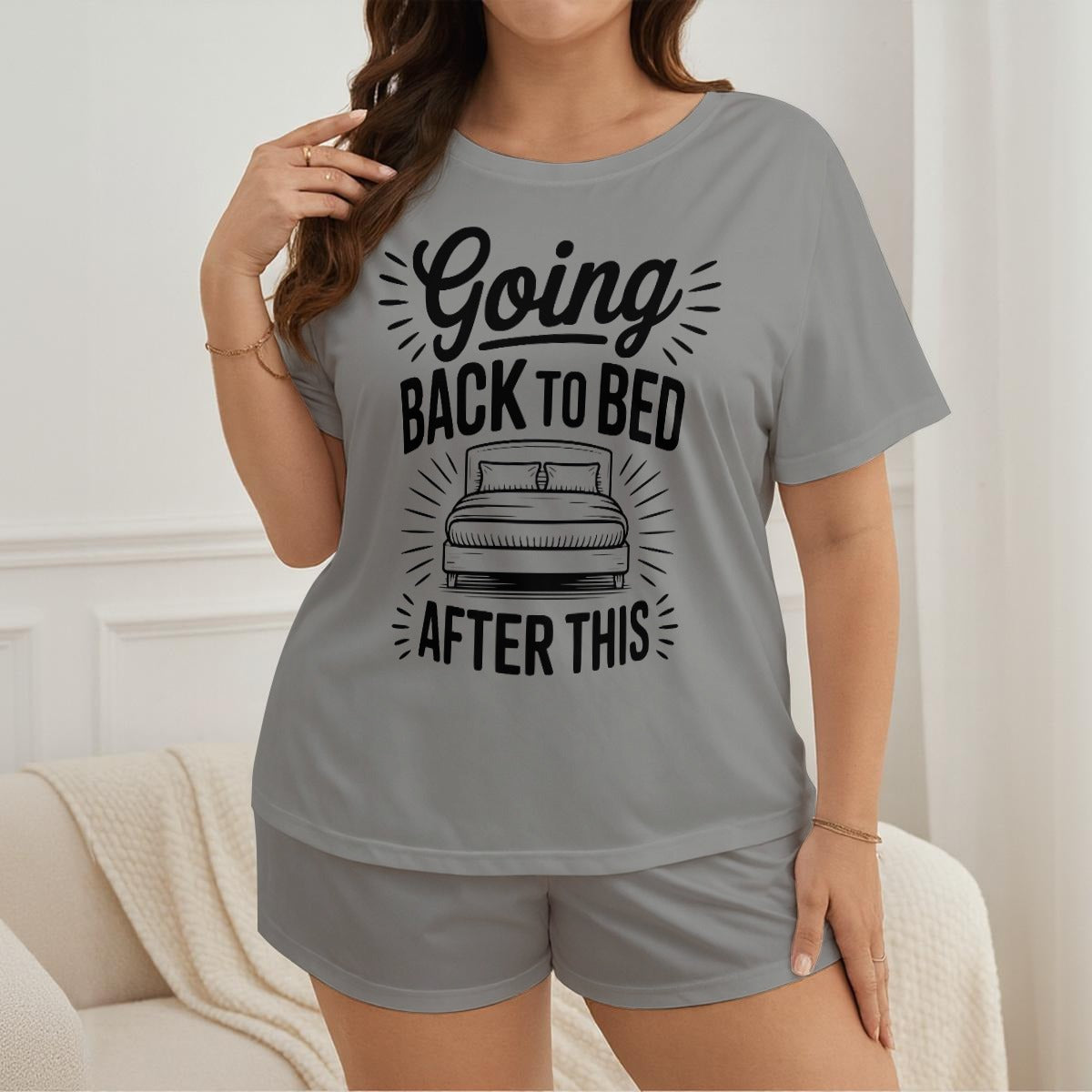 "Going Back to Bed" Ladies Pajama Short Set