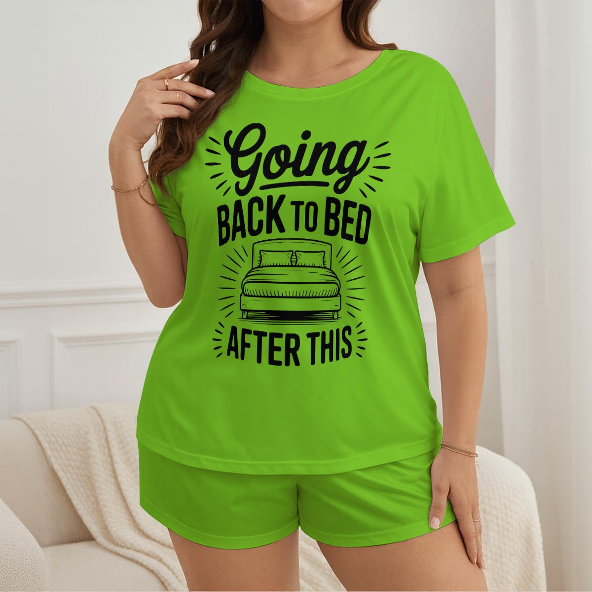 "Going Back to Bed" Ladies Pajama Short Set