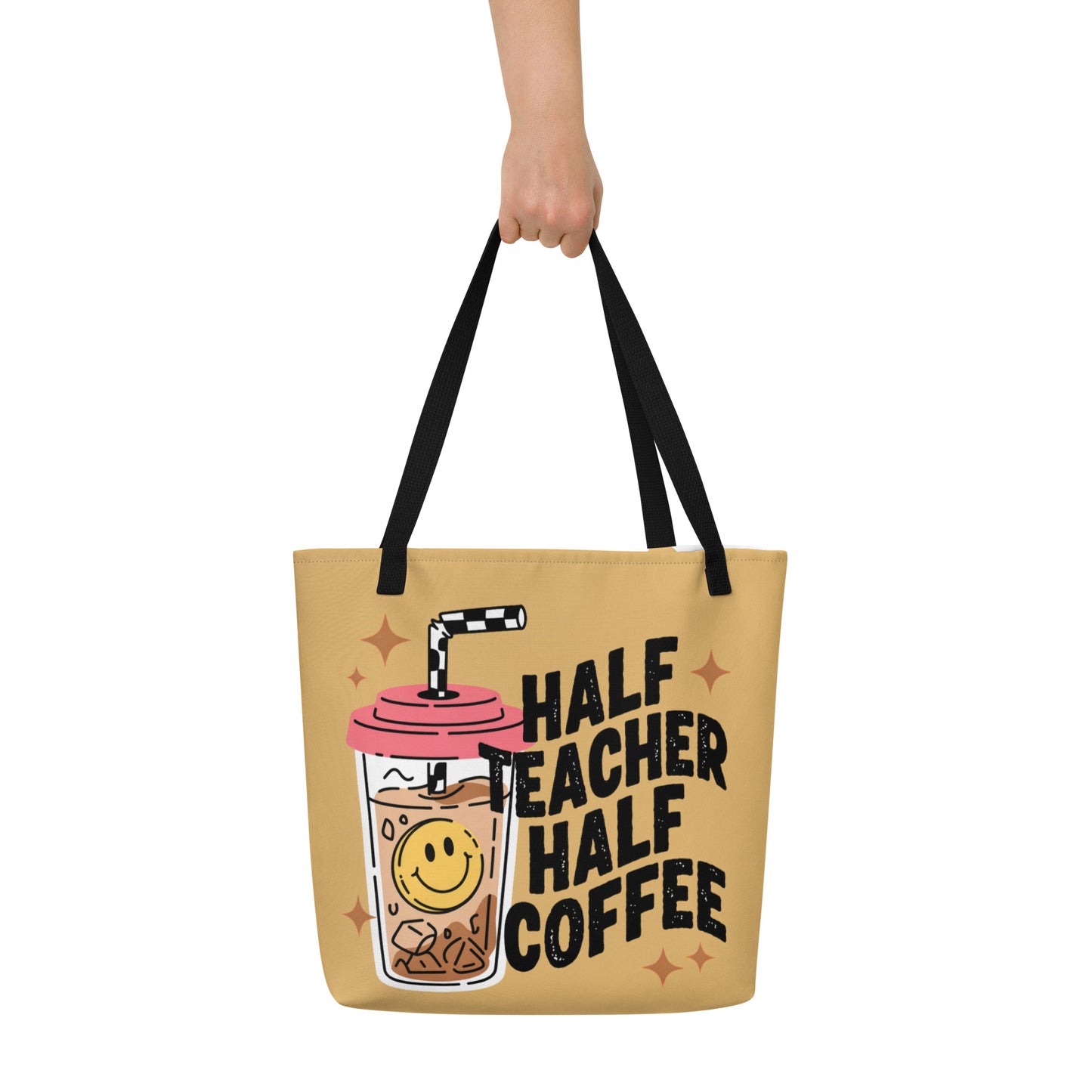 Half Teacher Half Coffee Tote Bag
