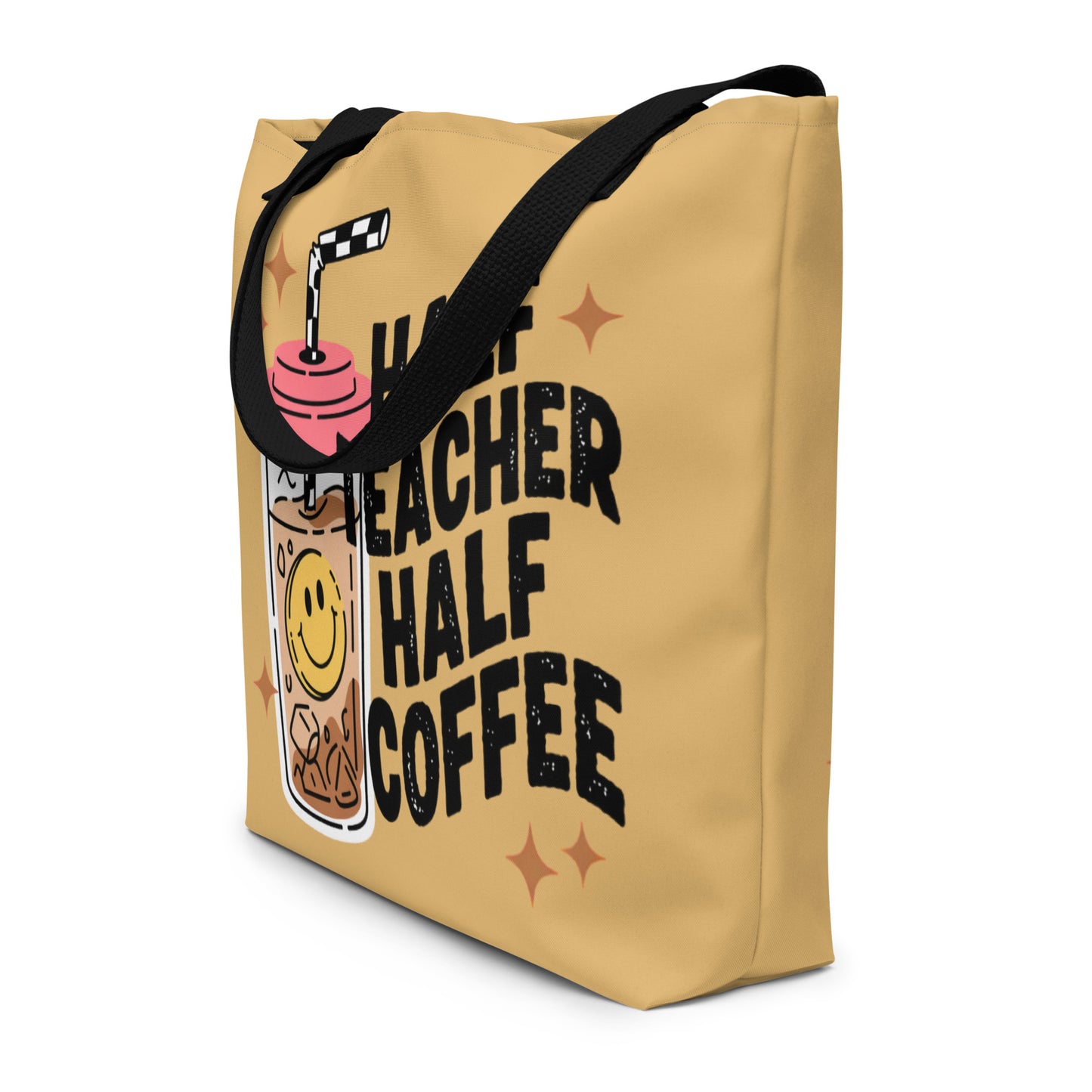 Half Teacher Half Coffee Tote Bag