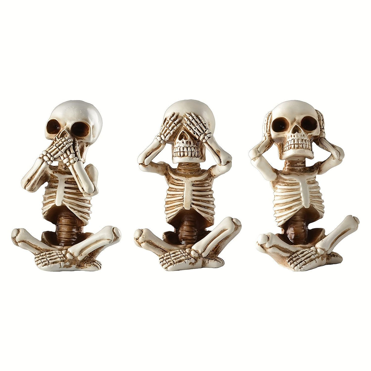 "3 Wise Skeletons" Halloween Decorative Figurines