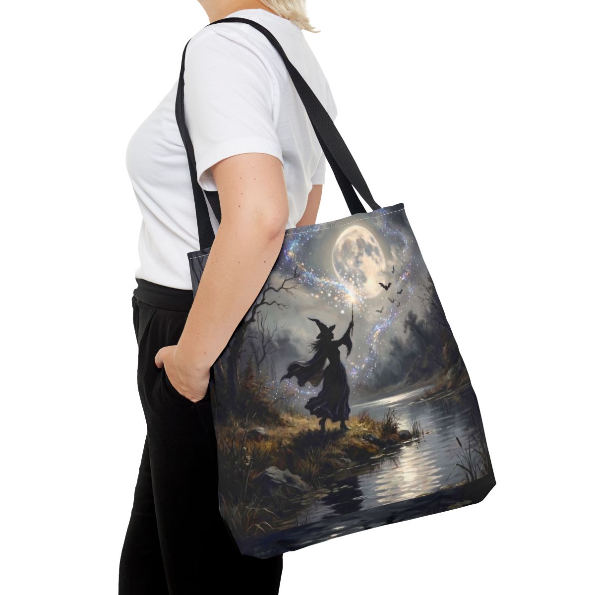 Witch's Midnight Spell Halloween Tote Bag