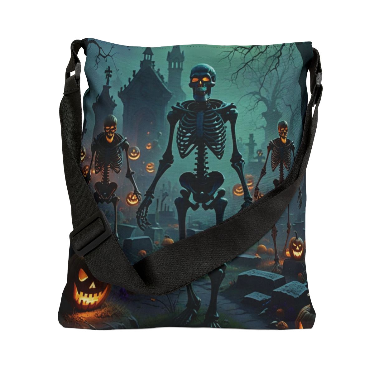 Skeleton Stroll Halloween Adjustable Tote Bag