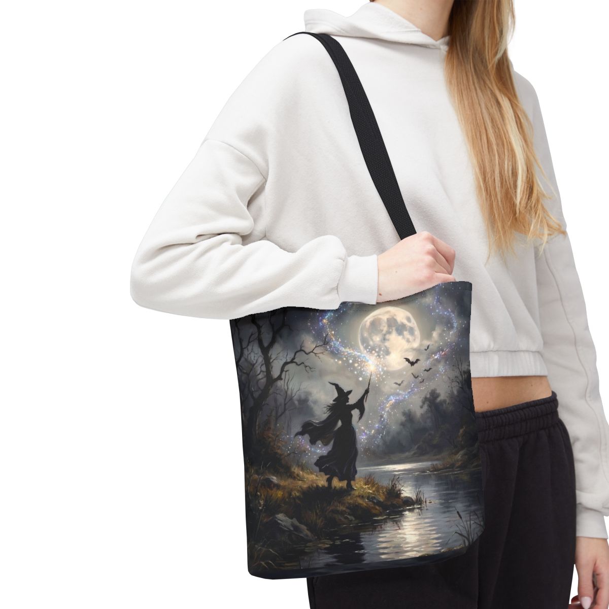 Witch's Midnight Spell Halloween Tote Bag