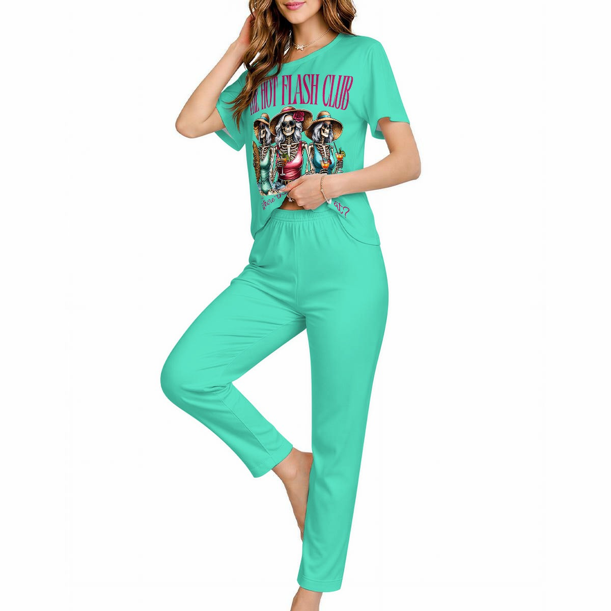 Ladies "Hot Flash" Short Sleeve Lounging Pajamas