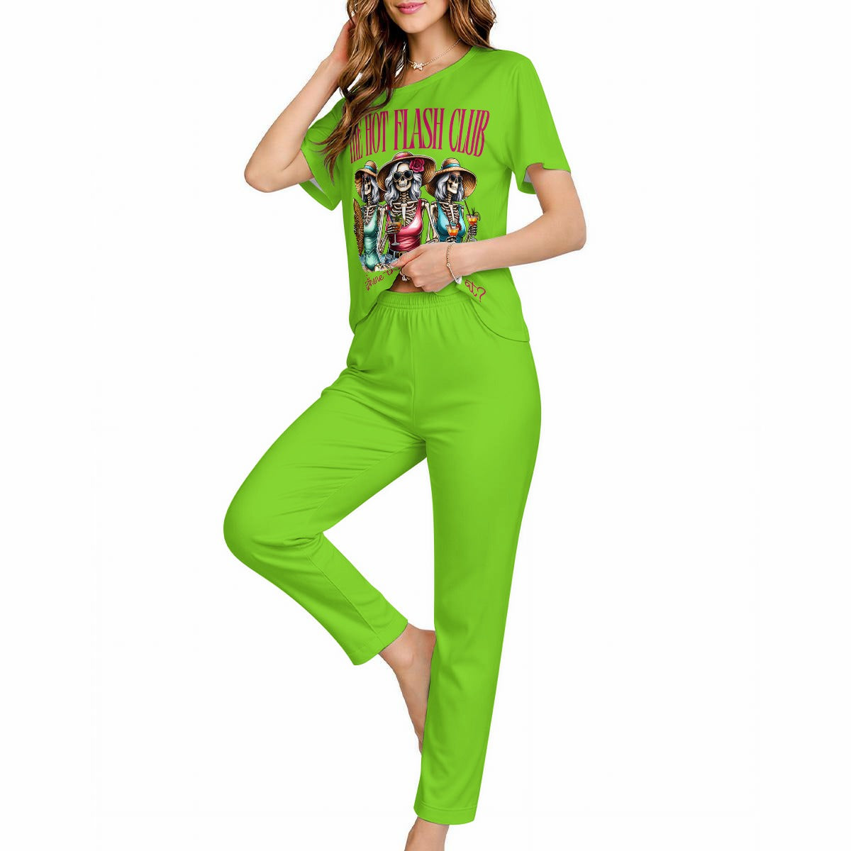 Ladies "Hot Flash" Short Sleeve Lounging Pajamas