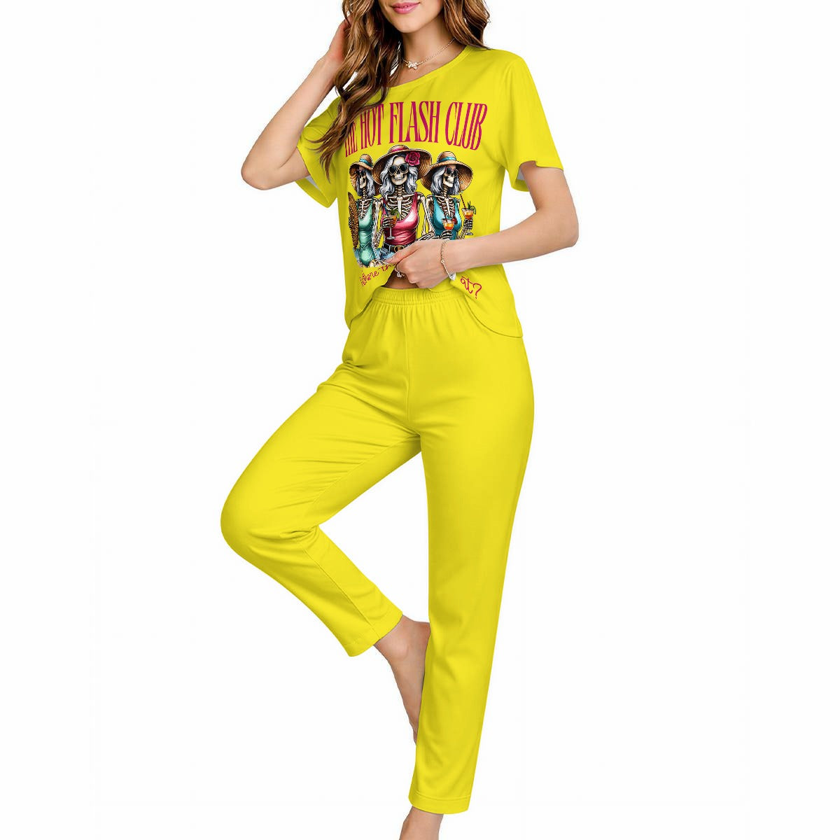Ladies "Hot Flash" Short Sleeve Lounging Pajamas