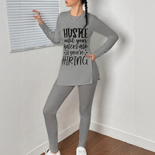 Ladies Split T-shirt Lounging Set