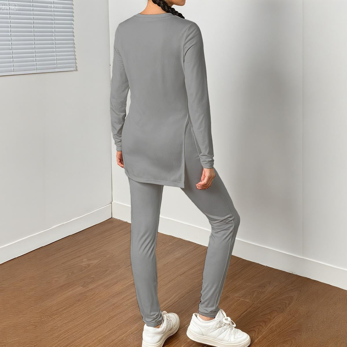 Ladies Split T-shirt Lounging Set