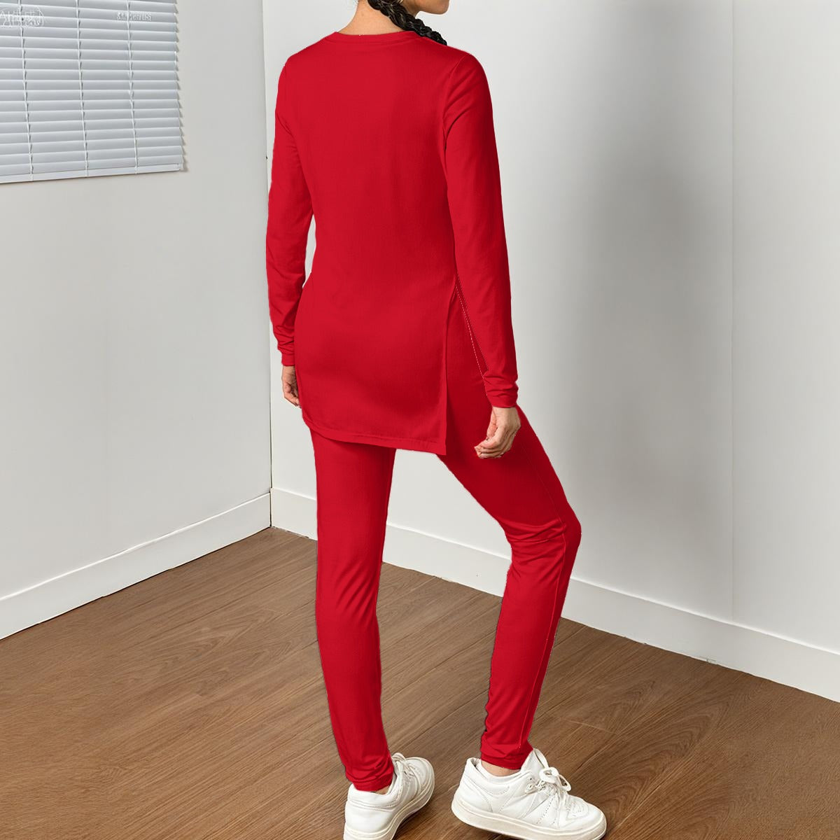 Ladies Split T-shirt Lounging Set