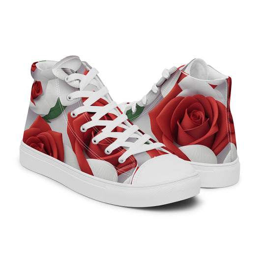 Ladies Rose Print High Tops