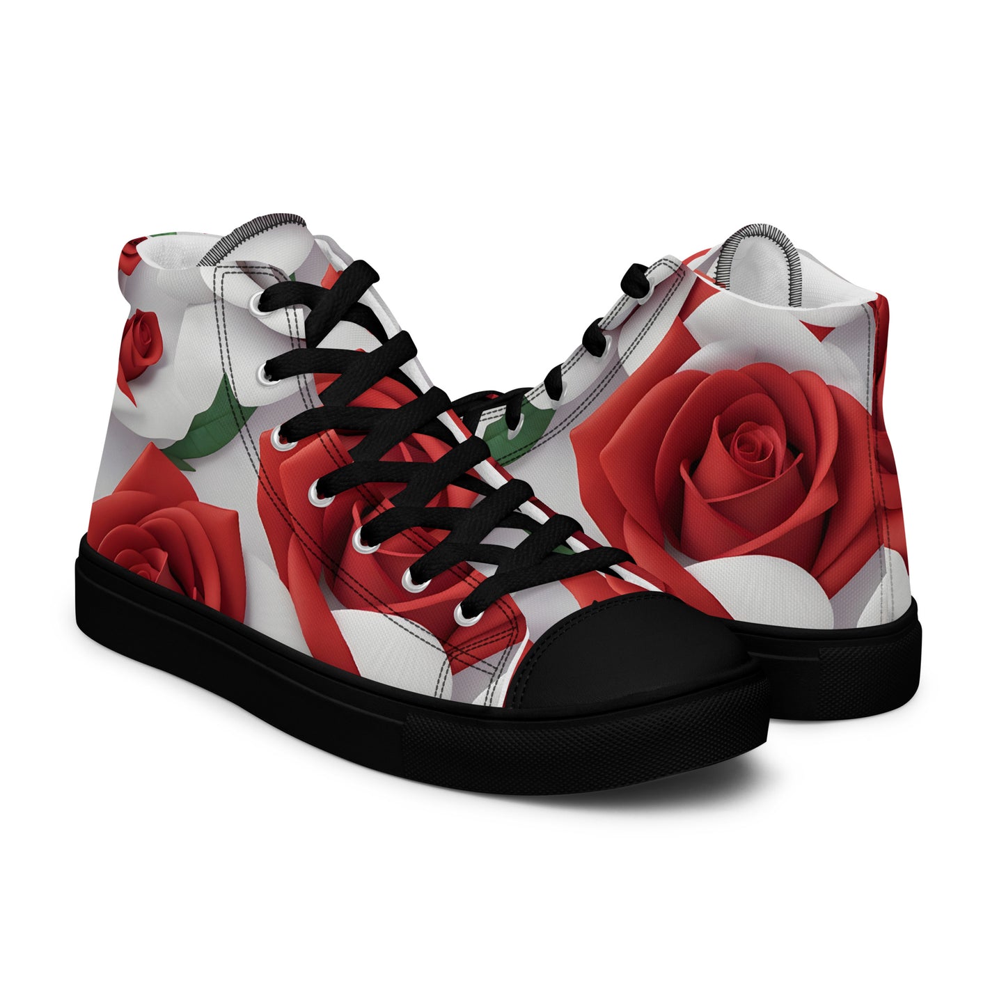 Ladies Rose Print High Tops