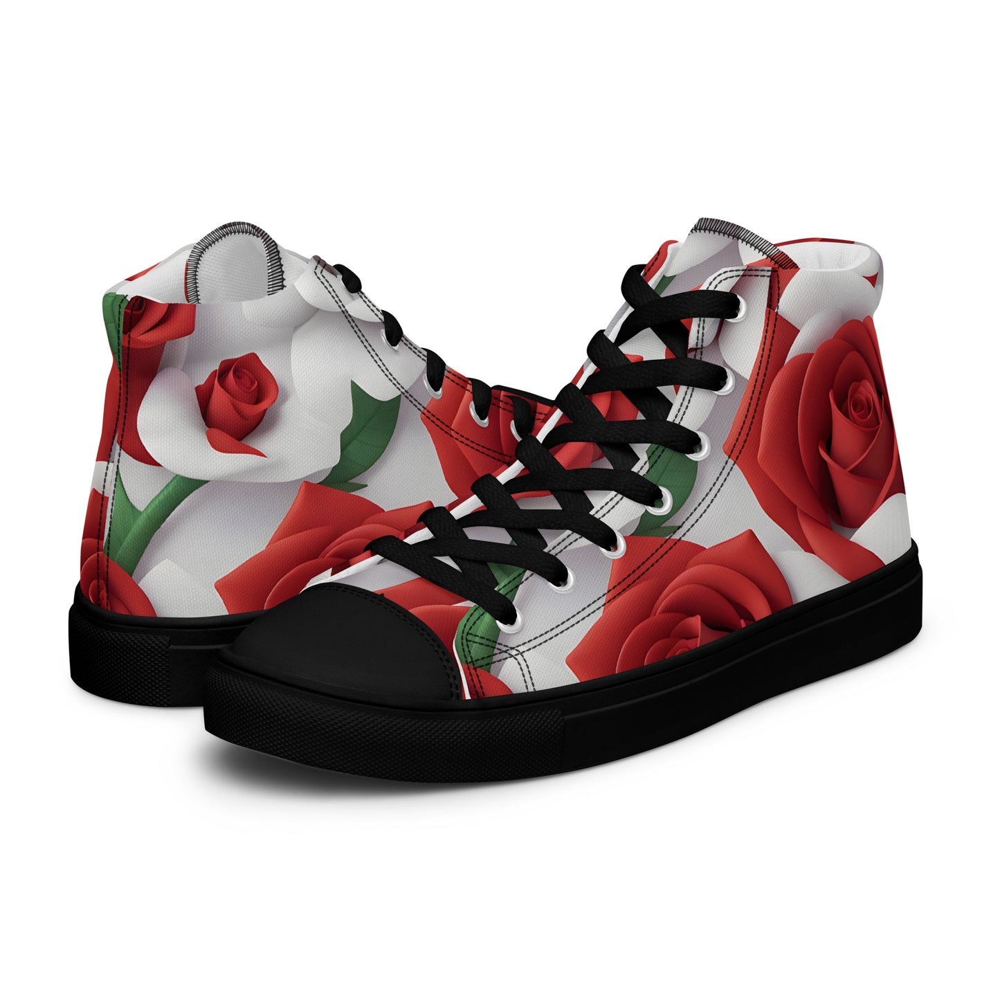 Ladies Rose Print High Tops