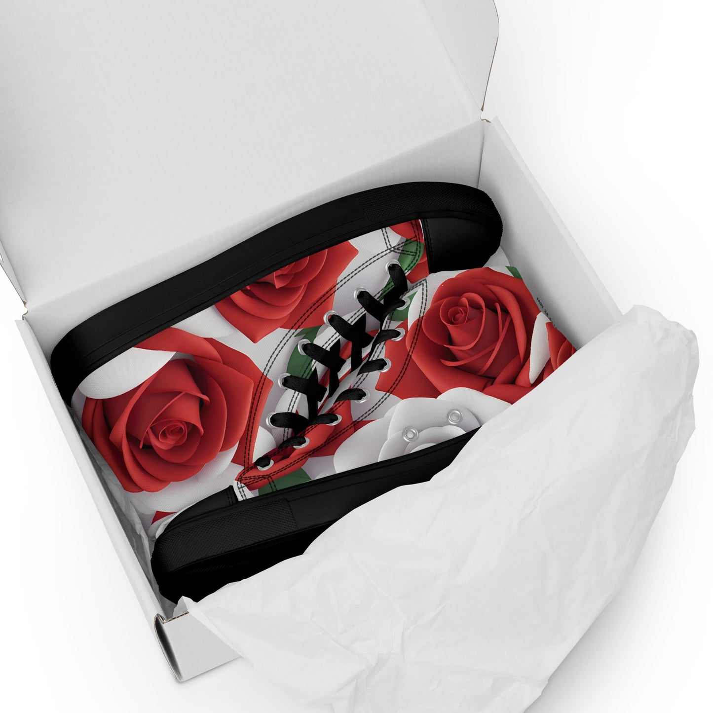 Ladies Rose Print High Tops