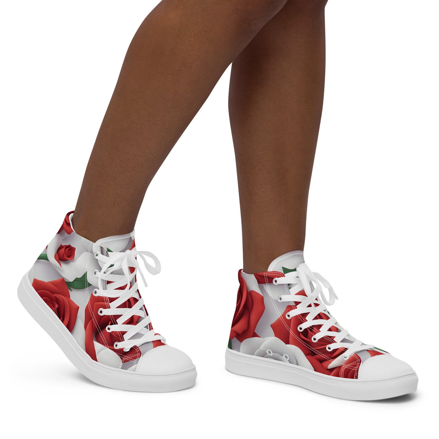 Ladies Rose Print High Tops