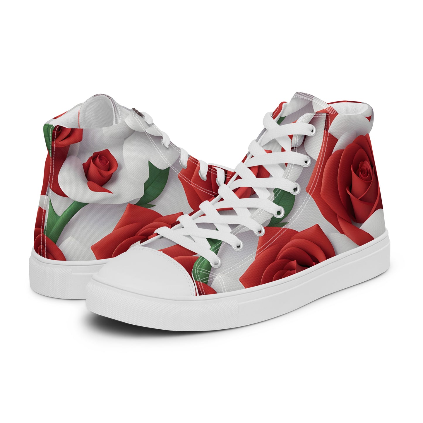 Ladies Rose Print High Tops