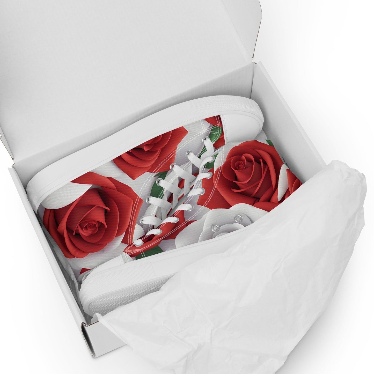 Ladies Rose Print High Tops