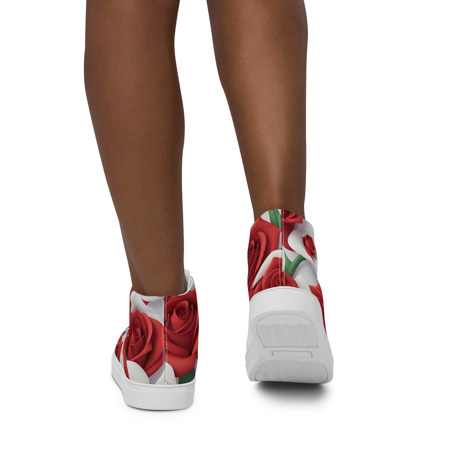 Ladies Rose Print High Tops