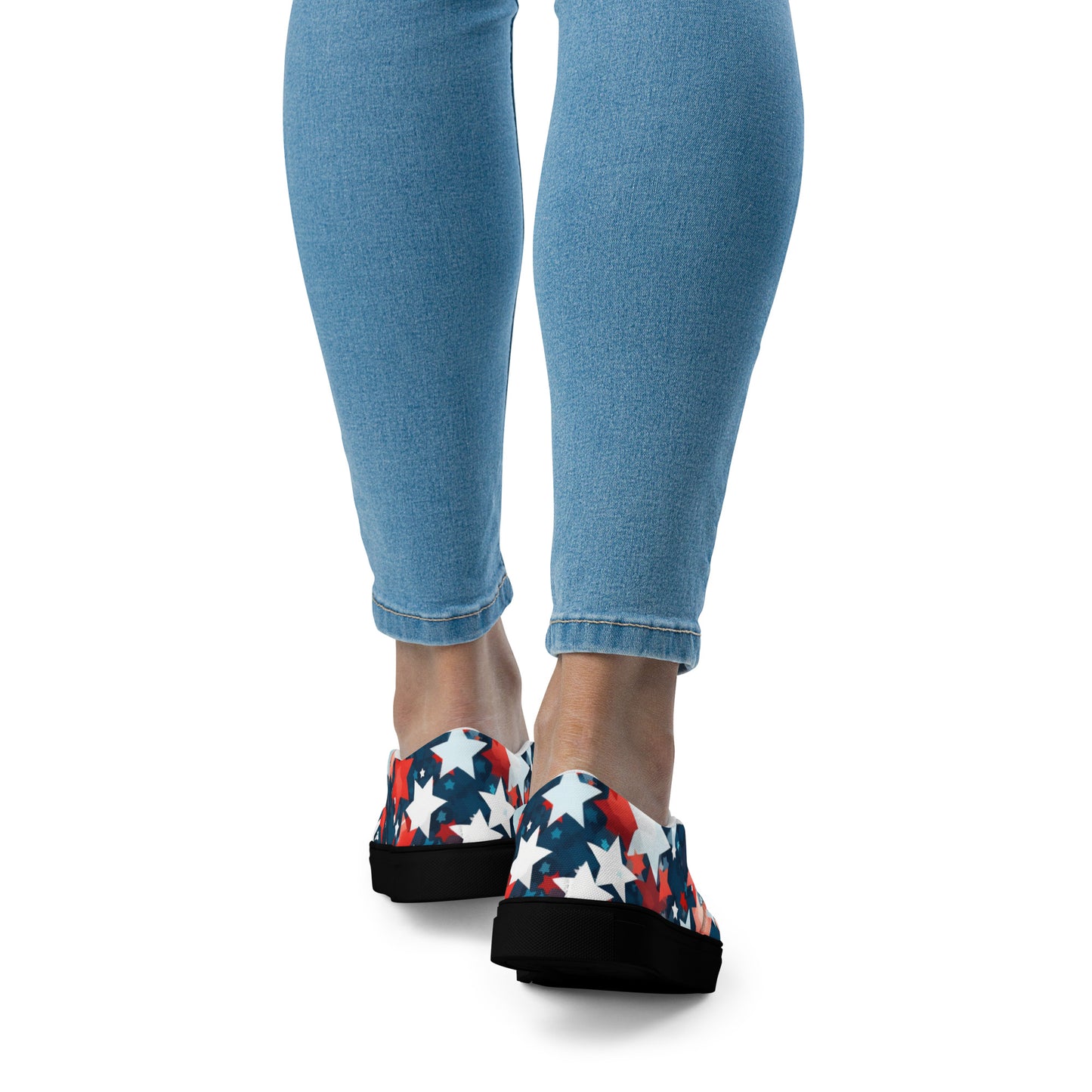 Ladies Star Spangled Canvas Slip-Ons