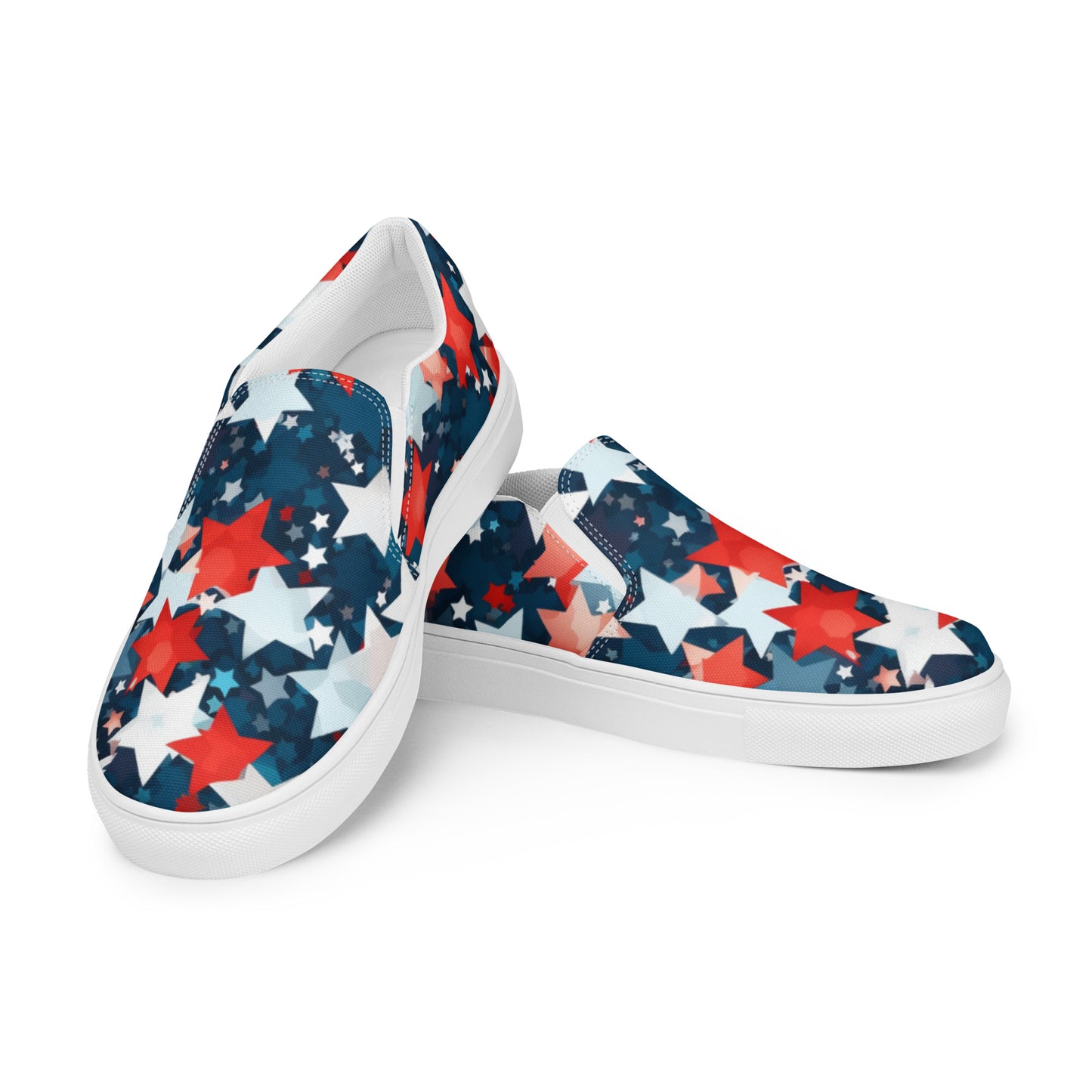 Ladies Star Spangled Canvas Slip-Ons