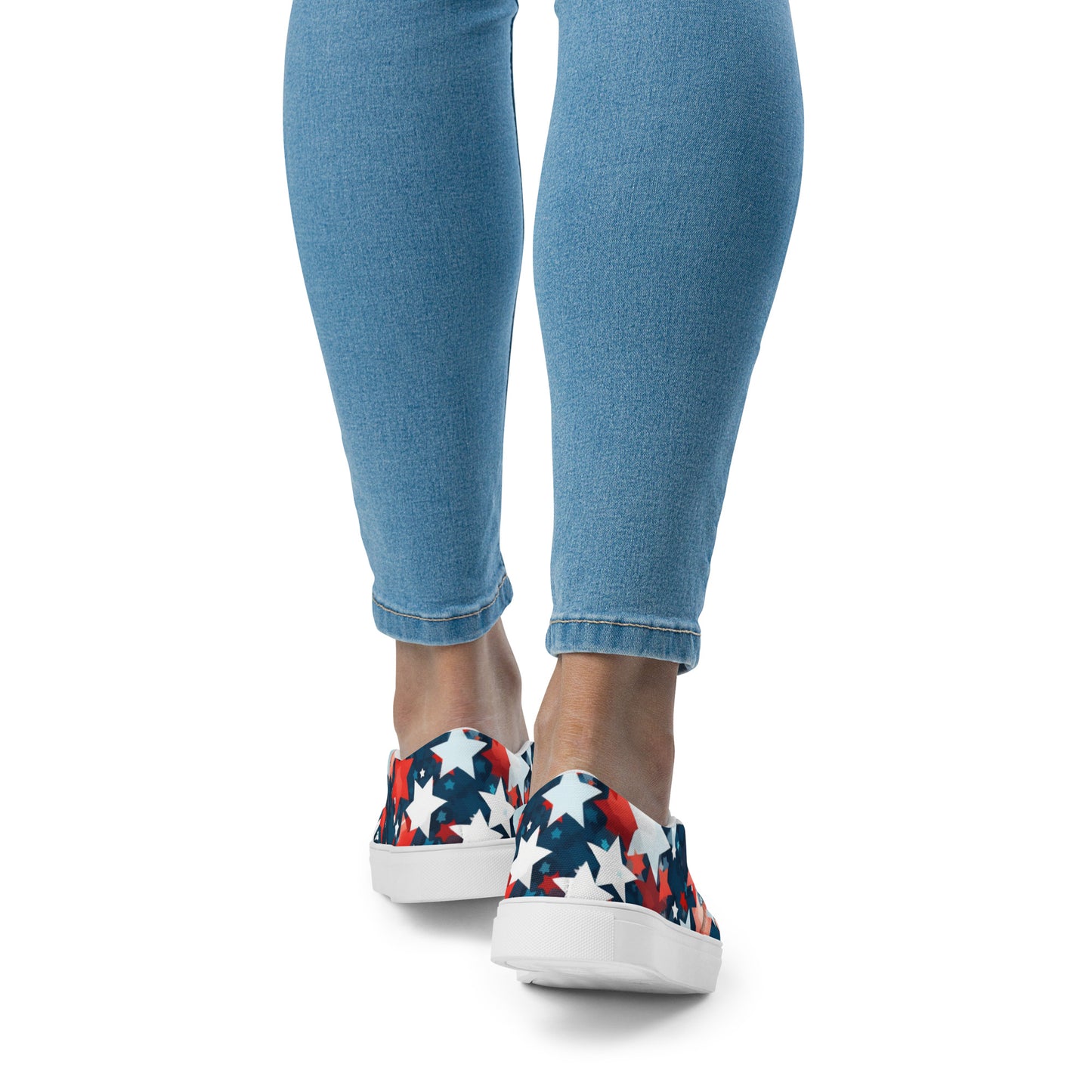Ladies Star Spangled Canvas Slip-Ons