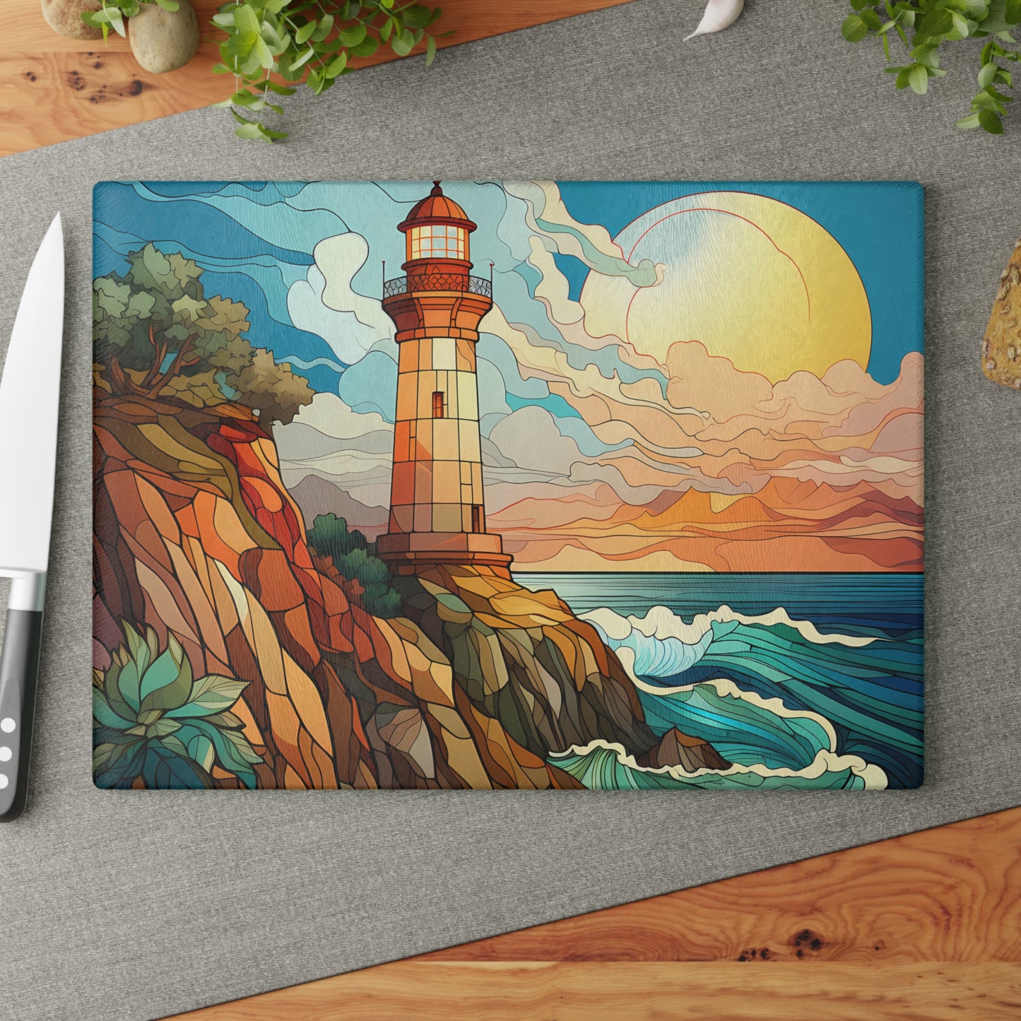 Lighthouse Glass Cutting Board A