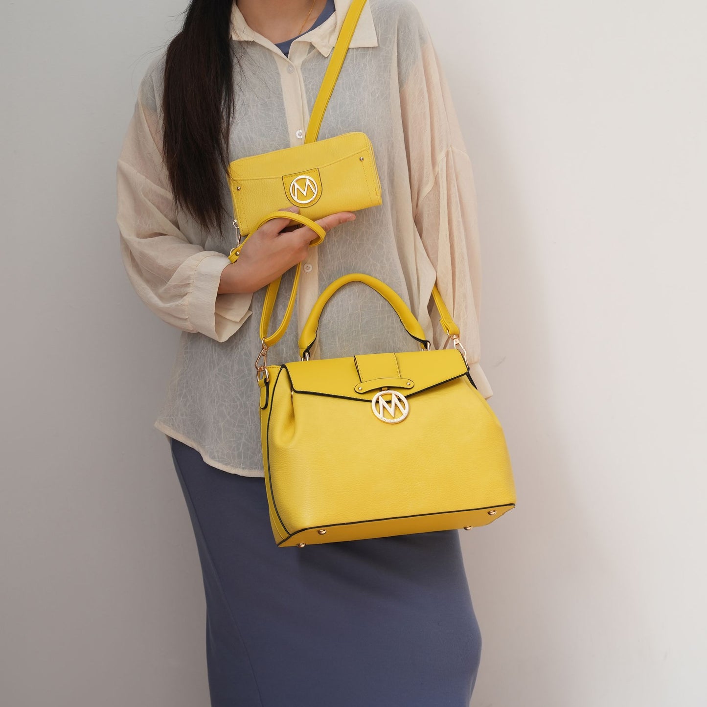 MKF Collection Aurora Satchel Shoulder Bag & Wallet by Mia K