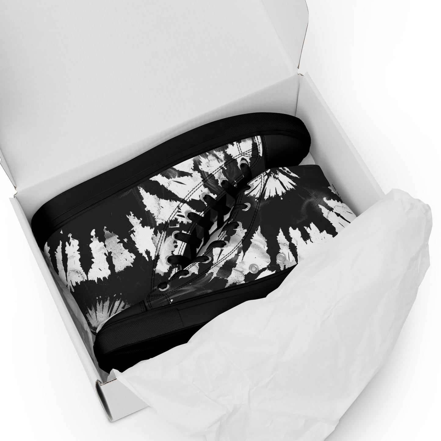 Men's Black Tie Dye High Tops