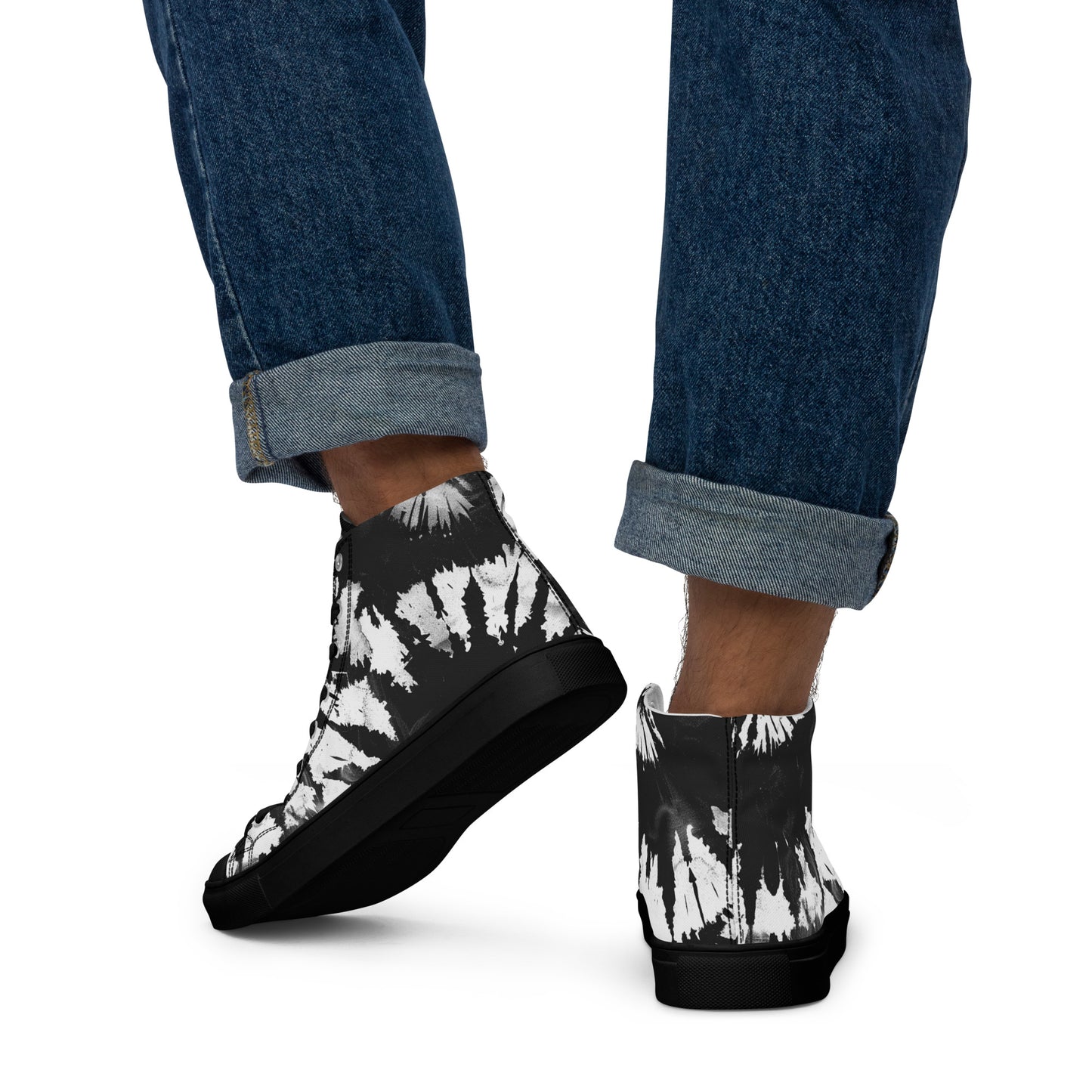 Men's Black Tie Dye High Tops