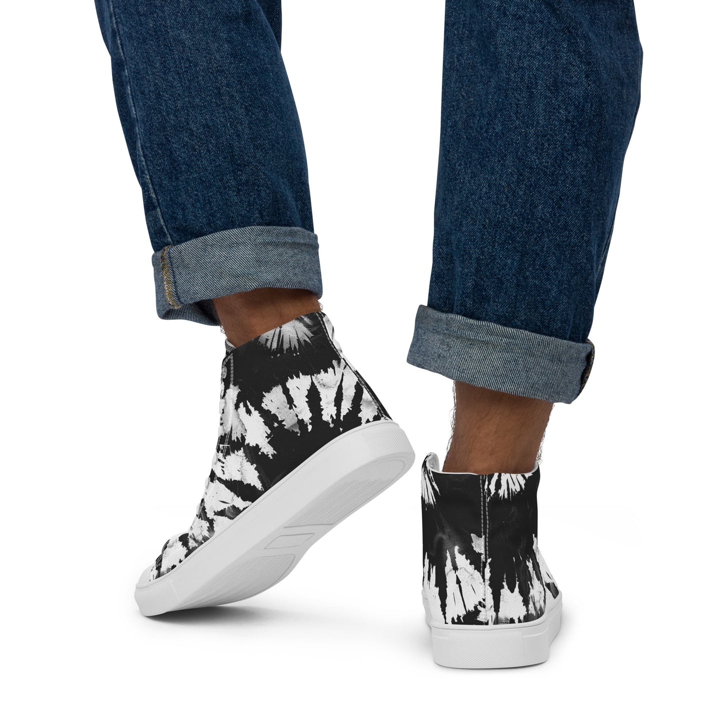 Men's Black Tie Dye High Tops