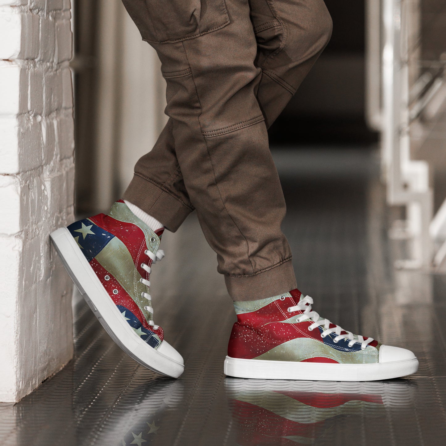 Men's Star Spangled Canvas High Top Sneakers