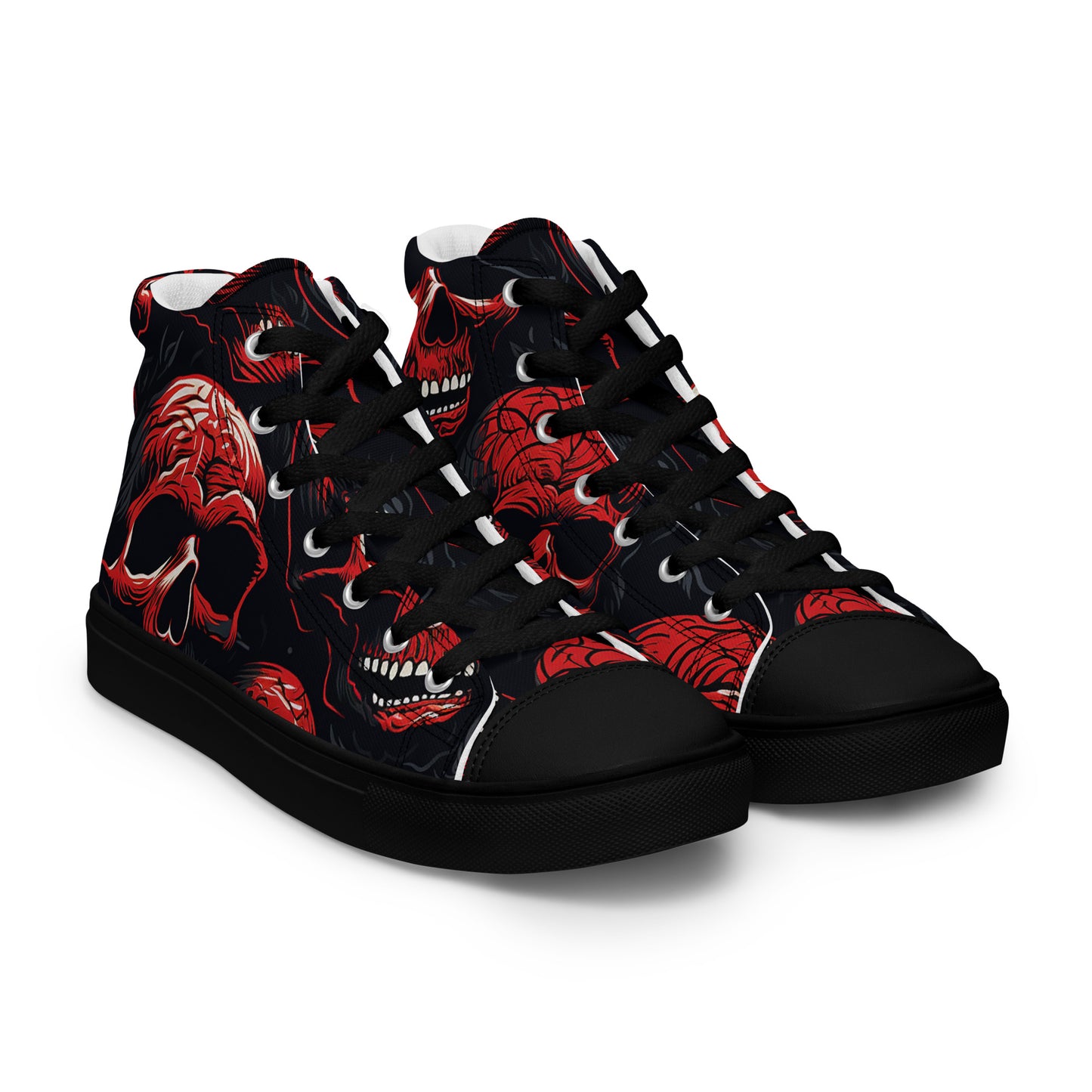 Men's Red Skull High Top Sneakers