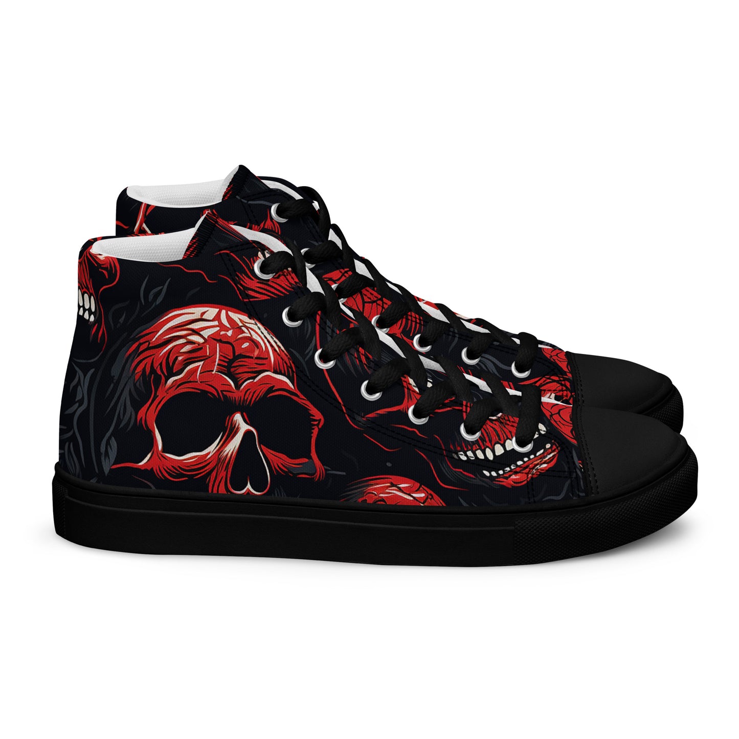 Men's Red Skull High Top Sneakers