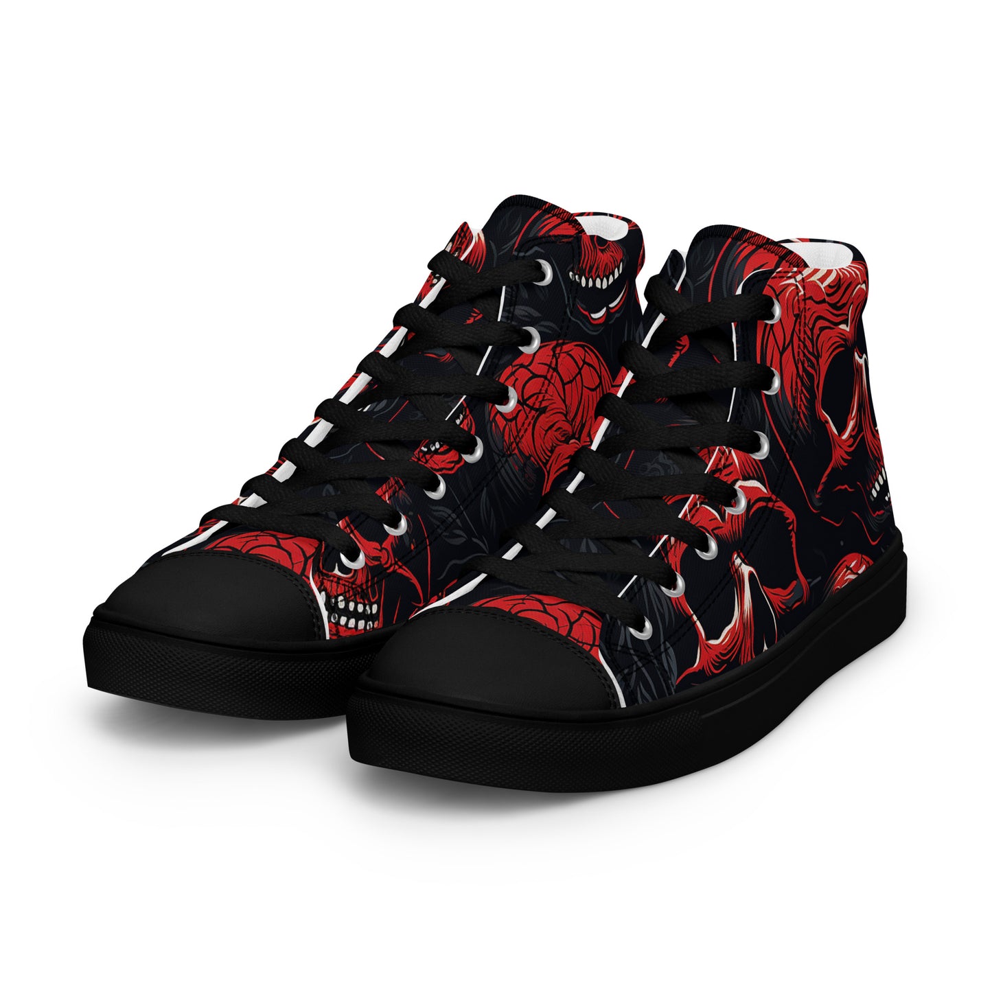 Men's Red Skull High Top Sneakers