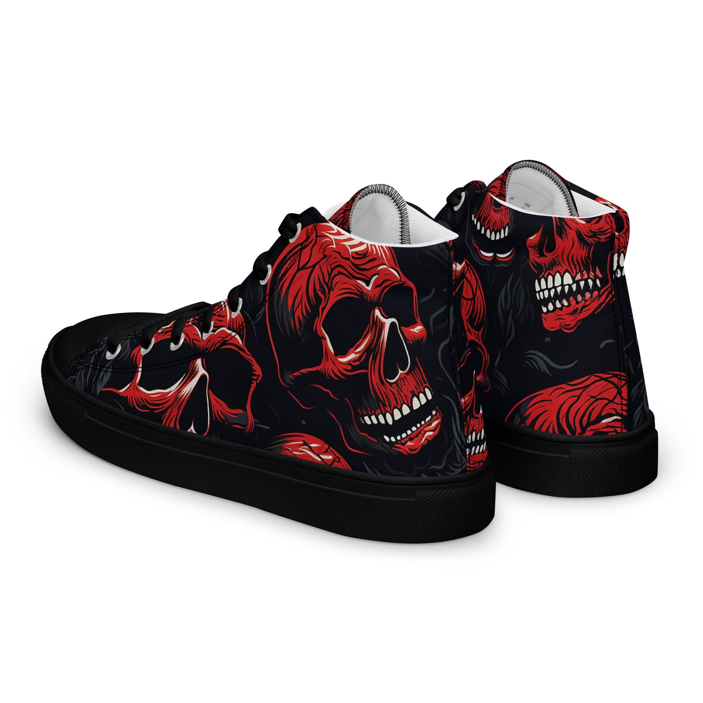 Men's Red Skull High Top Sneakers