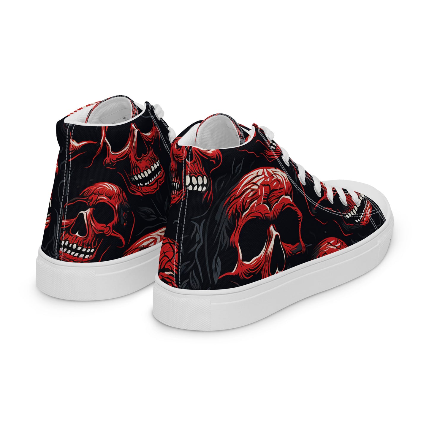 Men's Red Skull High Top Sneakers