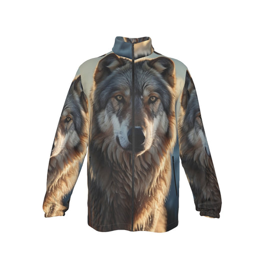 Men's Wolf Print Windbreaker