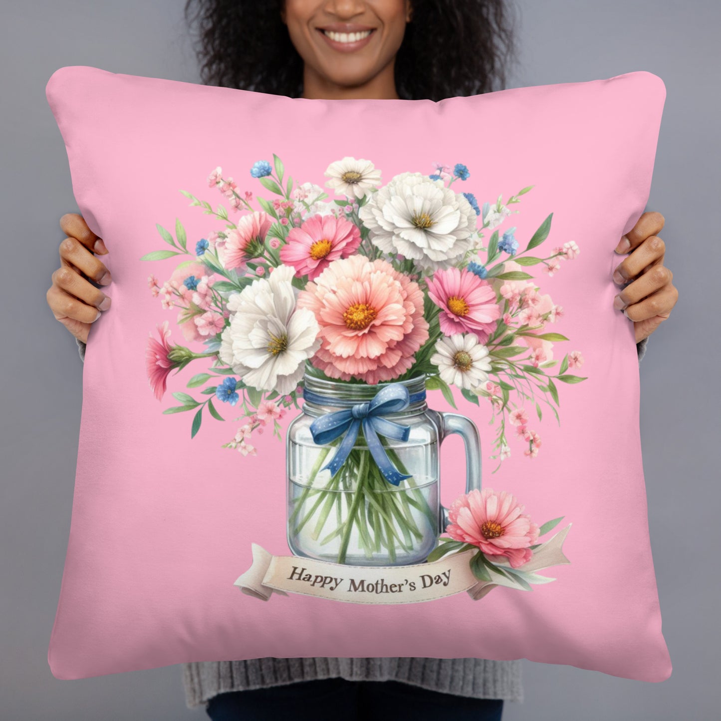 Mother's Day Pillow Pink Floral