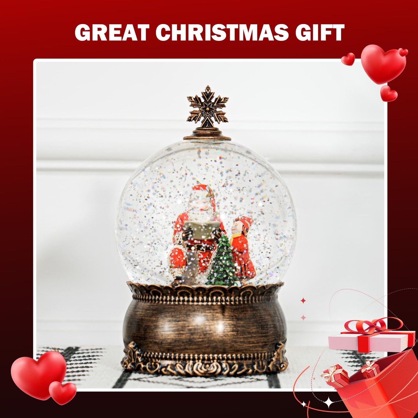 Musical Lighted Santa Snow Globe