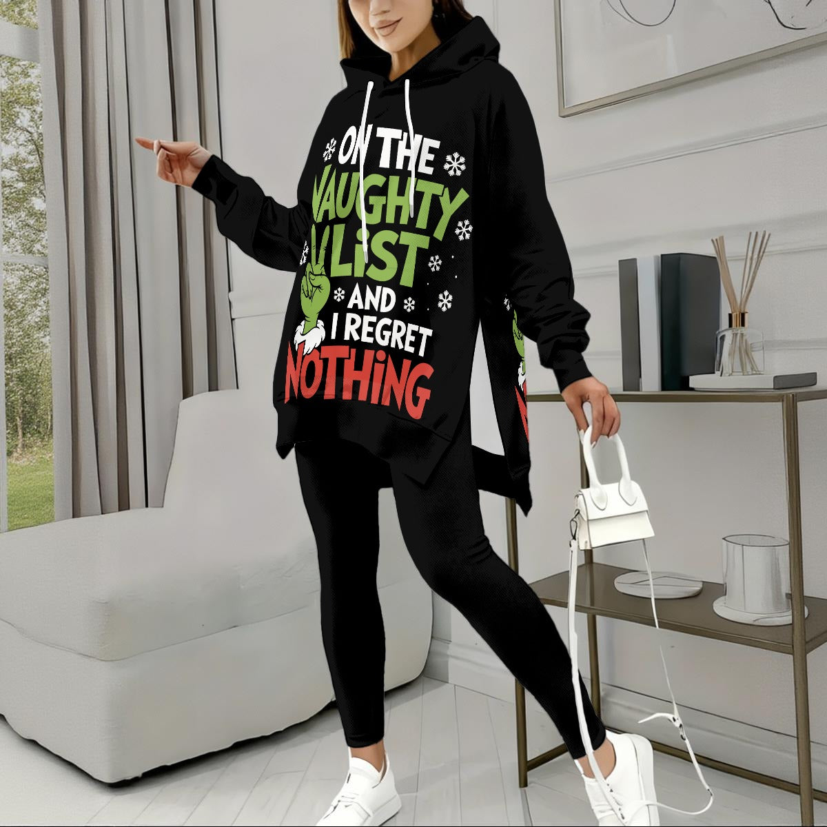"Naughty List and Loving It" Ladies Hoodie Set