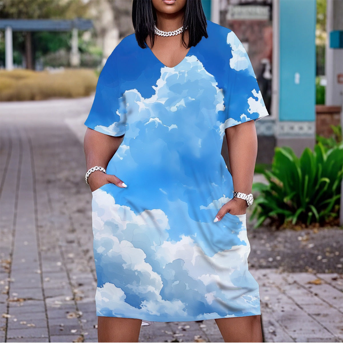 Ladies Plus Sized T-Shirt Dress