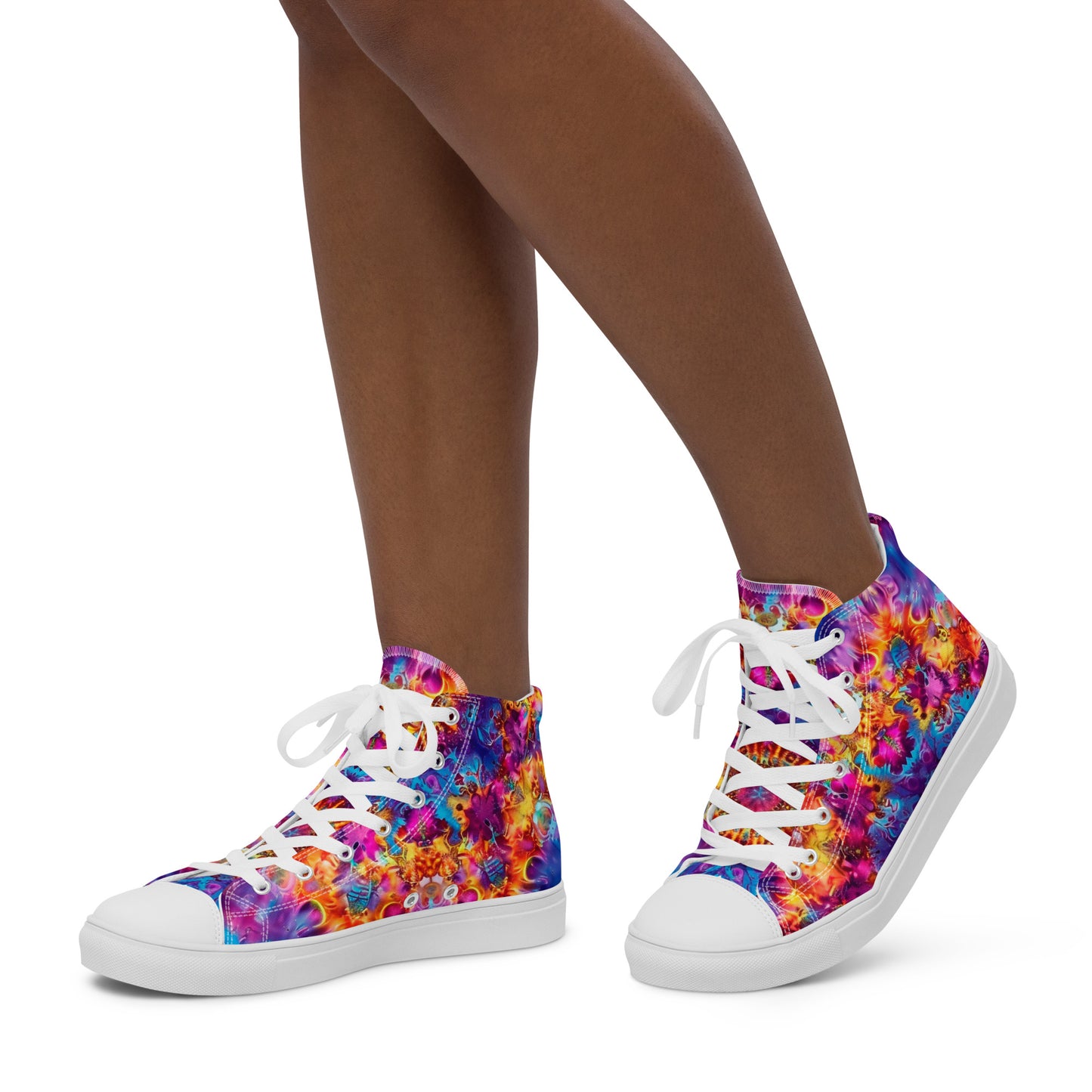 Women's Psychedelic Swirl High Top Sneakers