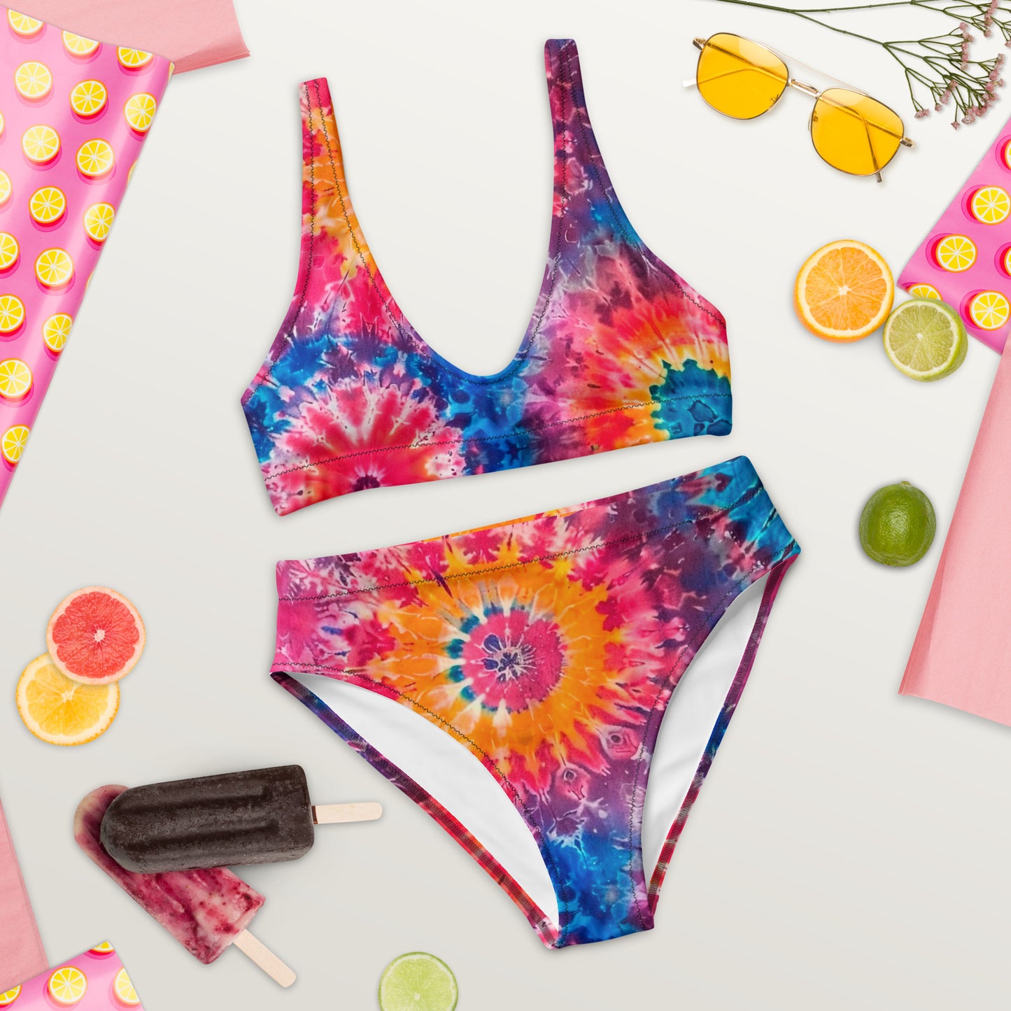 Psychedelic Swirl High Waisted Bikini