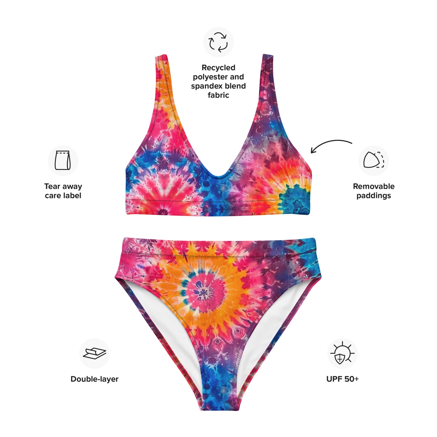 Psychedelic Swirl High Waisted Bikini