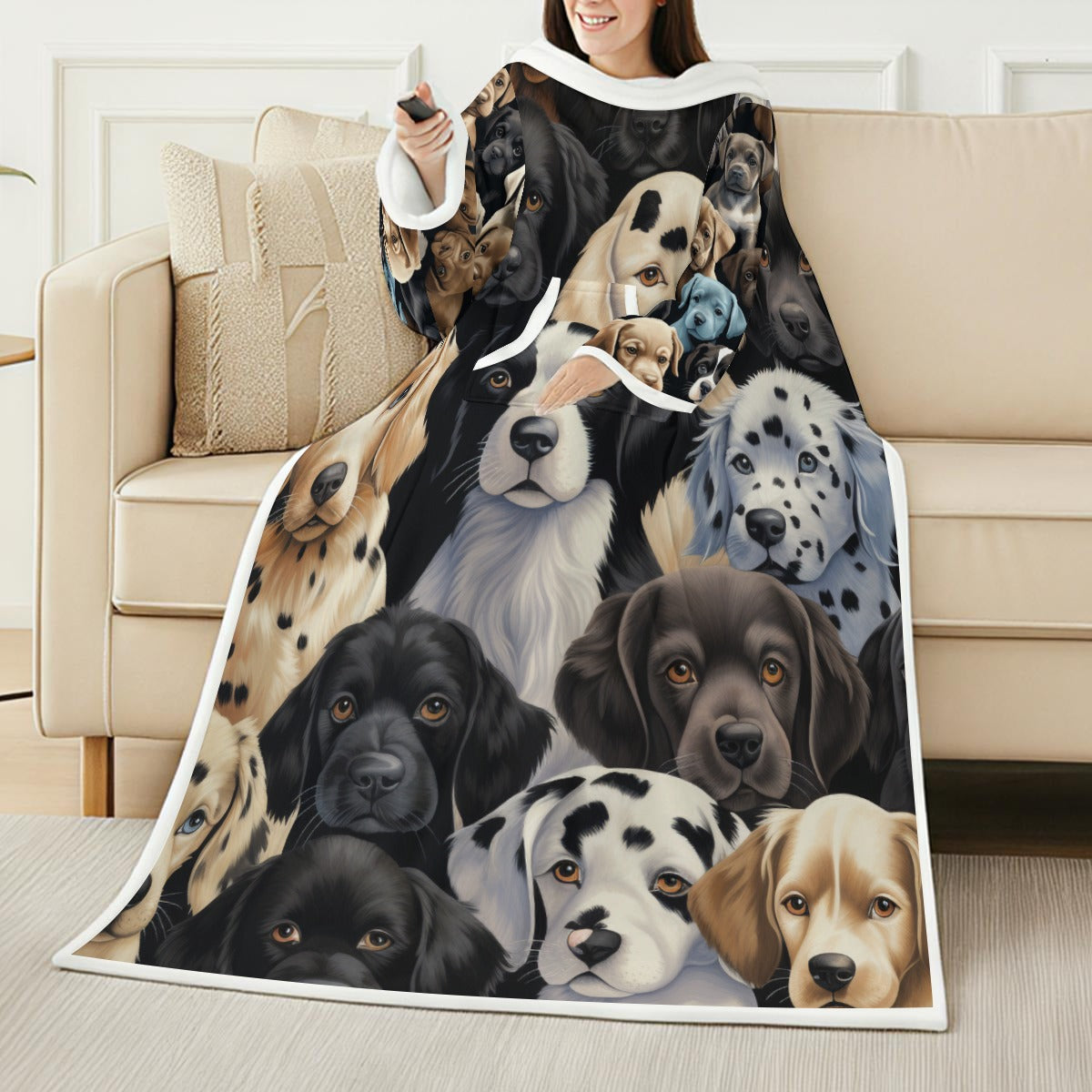 Puppy Print Wearable Blanket